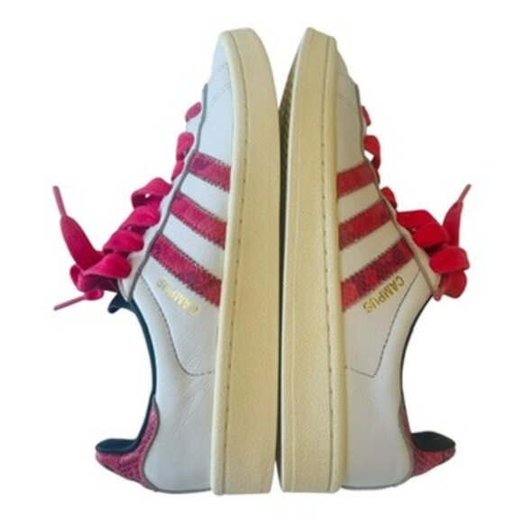 Adidas Campus Women's White pink red Leather shoes sneakers size US 5 Medium fit - Picture 11 of 14